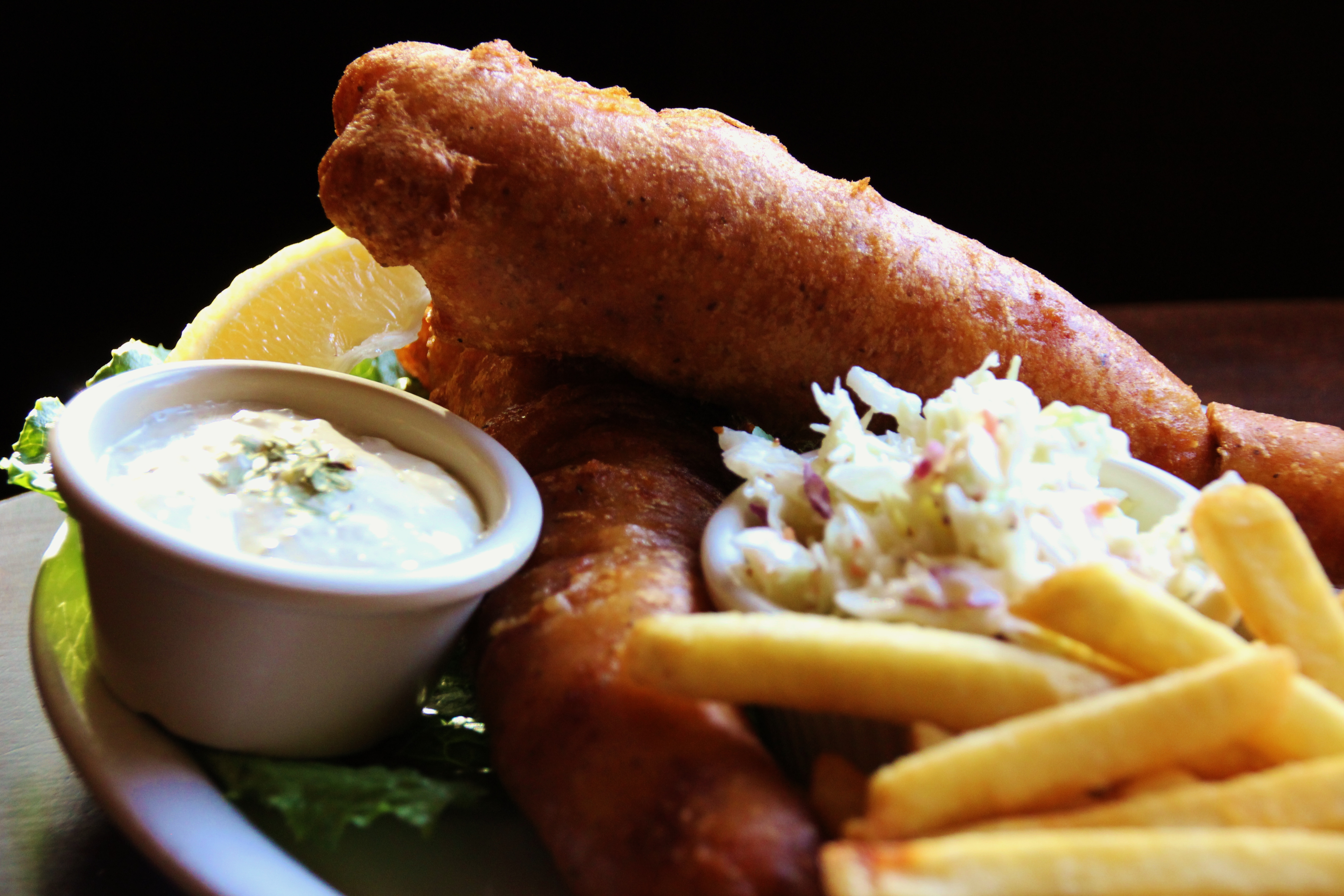 Plate of fish and chips